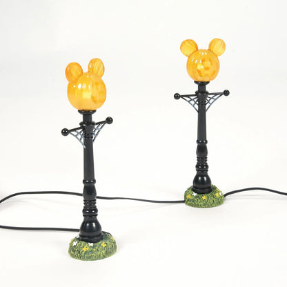 Disney Mickey's Pumpkintown Street Lights Figurine Disney Village By Department 56