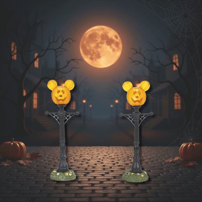 Disney Mickey's Pumpkintown Street Lights Figurine Disney Village By Department 56