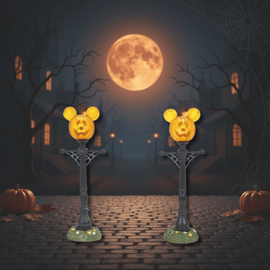 Disney Mickey's Pumpkintown Street Lights Figurine Disney Village By Department 56