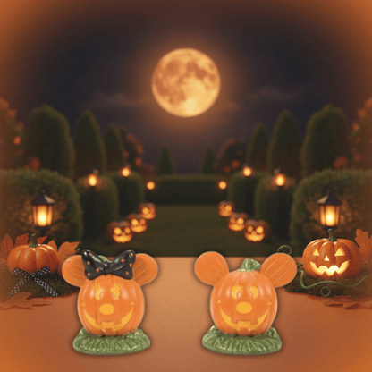 Disney Mickey's Pumpkintown Topiaries Figurines (Set of 2) By Department 56