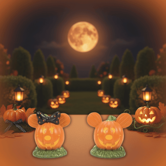 Disney Mickey's Pumpkintown Topiaries Figurines (Set of 2) By Department 56