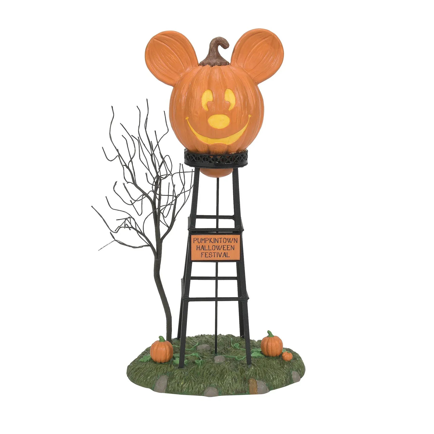 Disney Mickey's Pumpkintown Water Tower Figurine Disney Village By Department 56