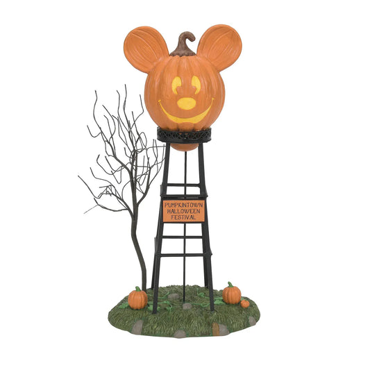 Disney Mickey's Pumpkintown Water Tower Figurine Disney Village By Department 56