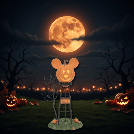 Disney Mickey's Pumpkintown Water Tower Figurine Disney Village By Department 56
