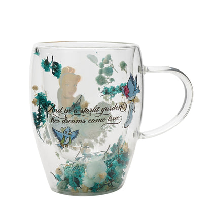 Disney Pastel Princess Floral Decorative Glass Mug - Cinderella