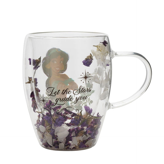 Disney Pastel Princess Floral Decorative Glass Mug - Jasmine Aladdin