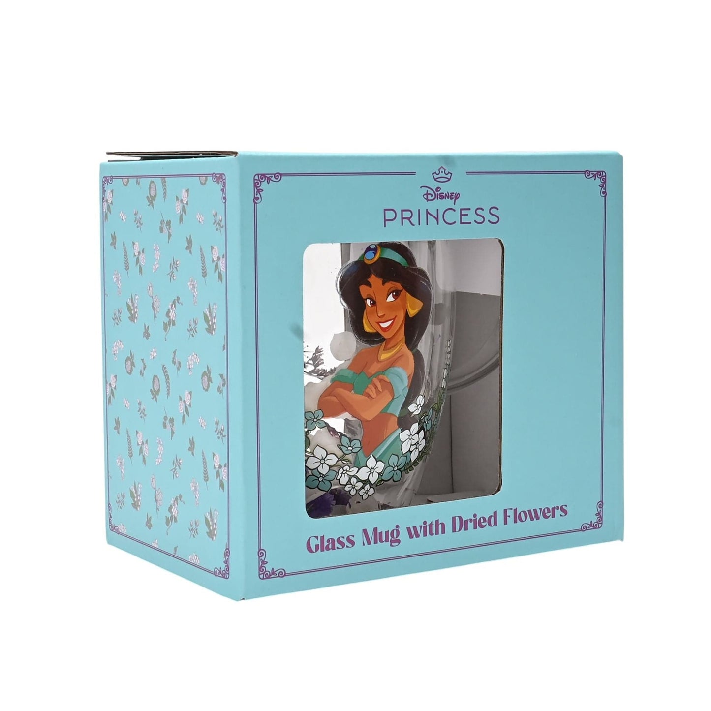 Disney Pastel Princess Floral Decorative Glass Mug - Jasmine Aladdin