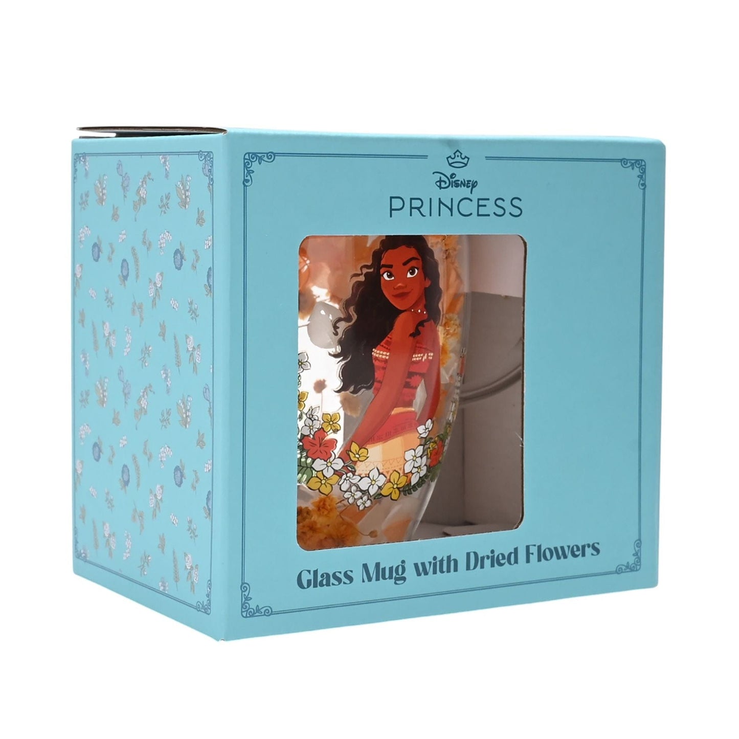 Disney Pastel Princess Floral Decorative Glass Mug - Moana