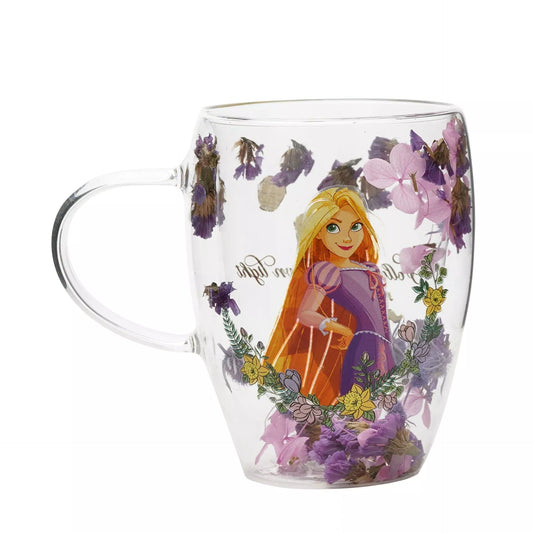 Disney Pastel Princess Floral Decorative Glass Mug - Rapunzel (Tangled)