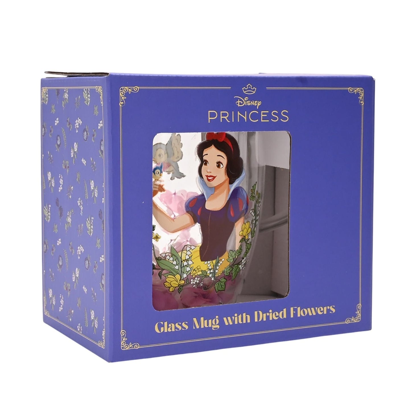 Disney Pastel Princess Floral Decorative Glass Mug - Snow White