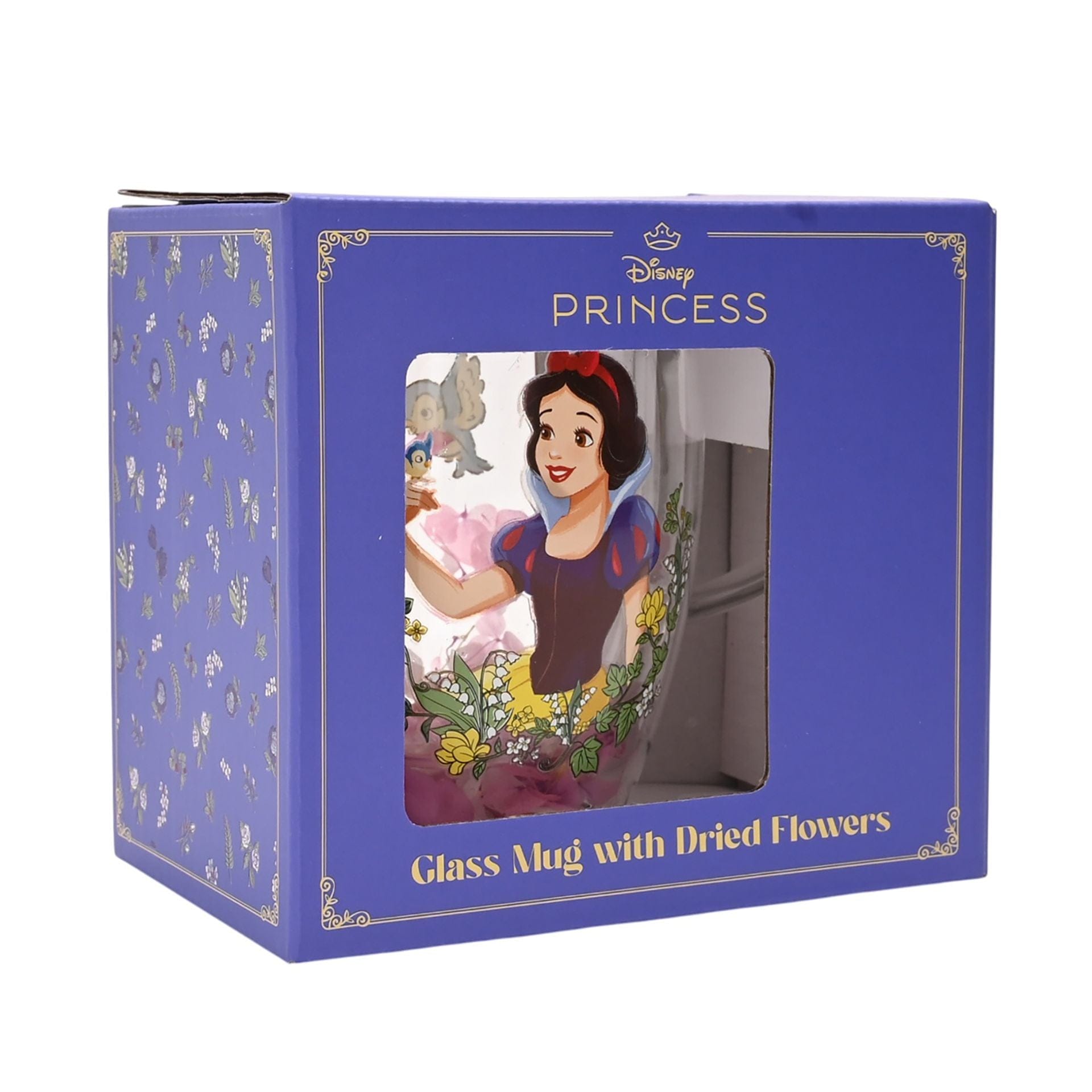 Disney Pastel Princess Floral Decorative Glass Mug - Snow White