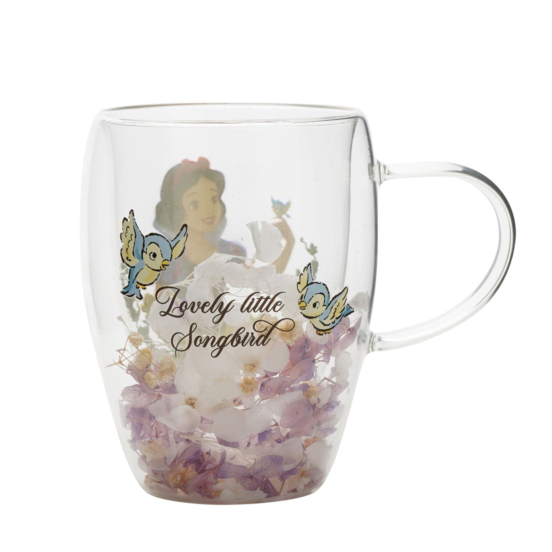 Disney Pastel Princess Floral Decorative Glass Mug - Snow White