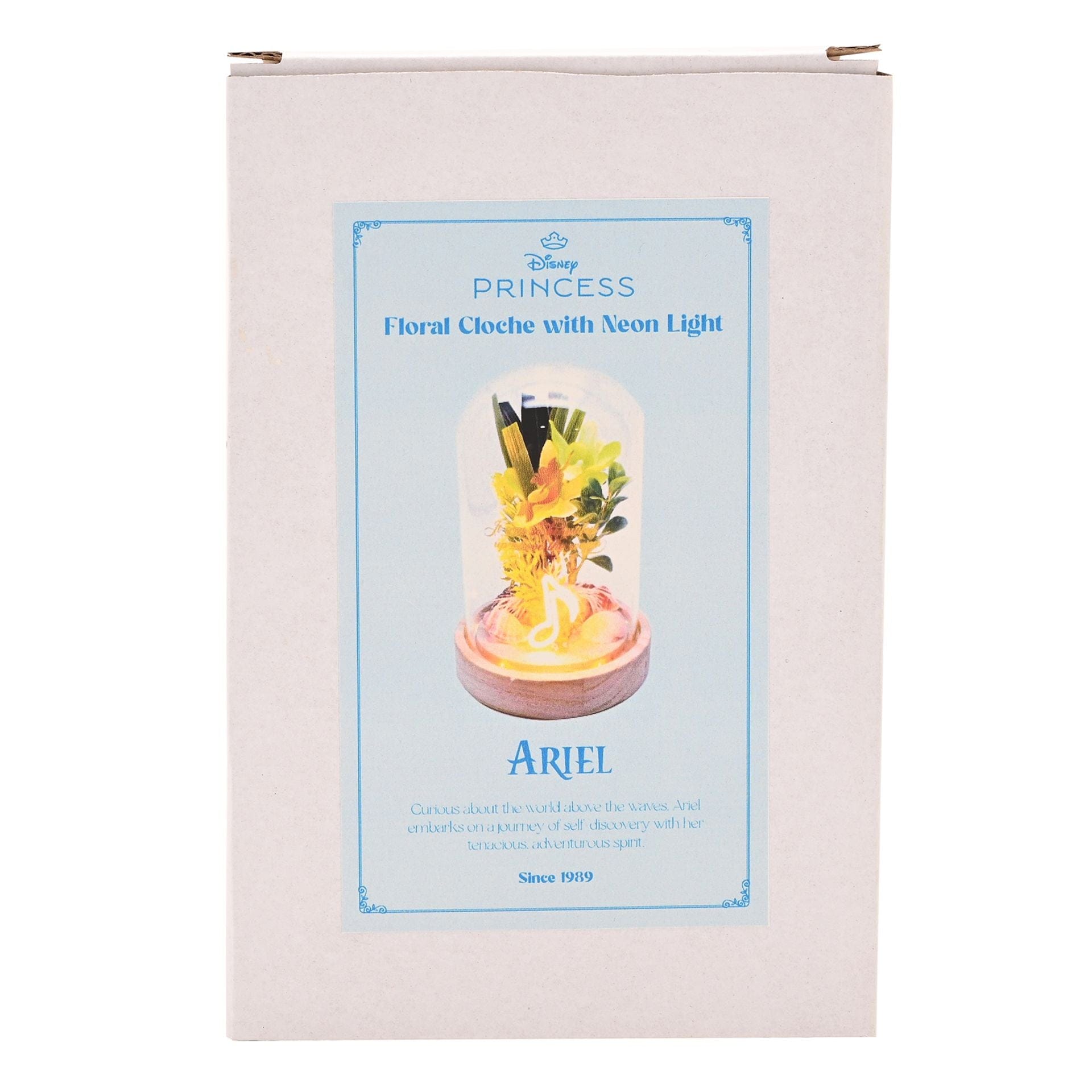 Disney Pastel Princess Florals In A Cloche With Neon Light - Ariel The Little Mermaid
