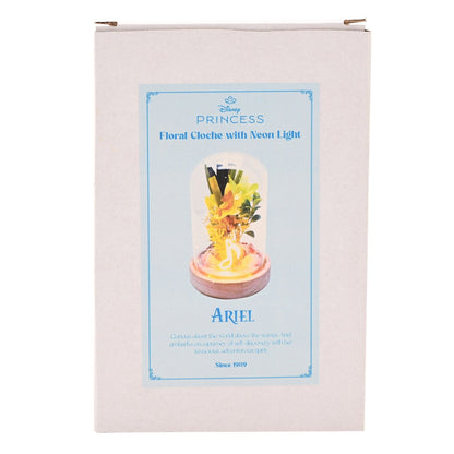 Disney Pastel Princess Florals In A Cloche With Neon Light - Ariel The Little Mermaid