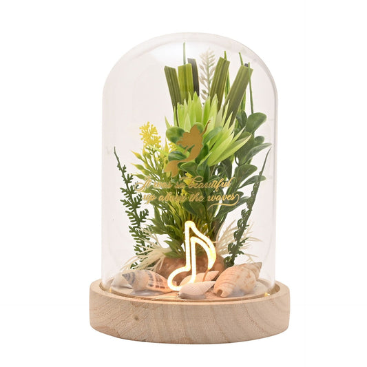 Disney Pastel Princess Florals In A Cloche With Neon Light - Ariel The Little Mermaid