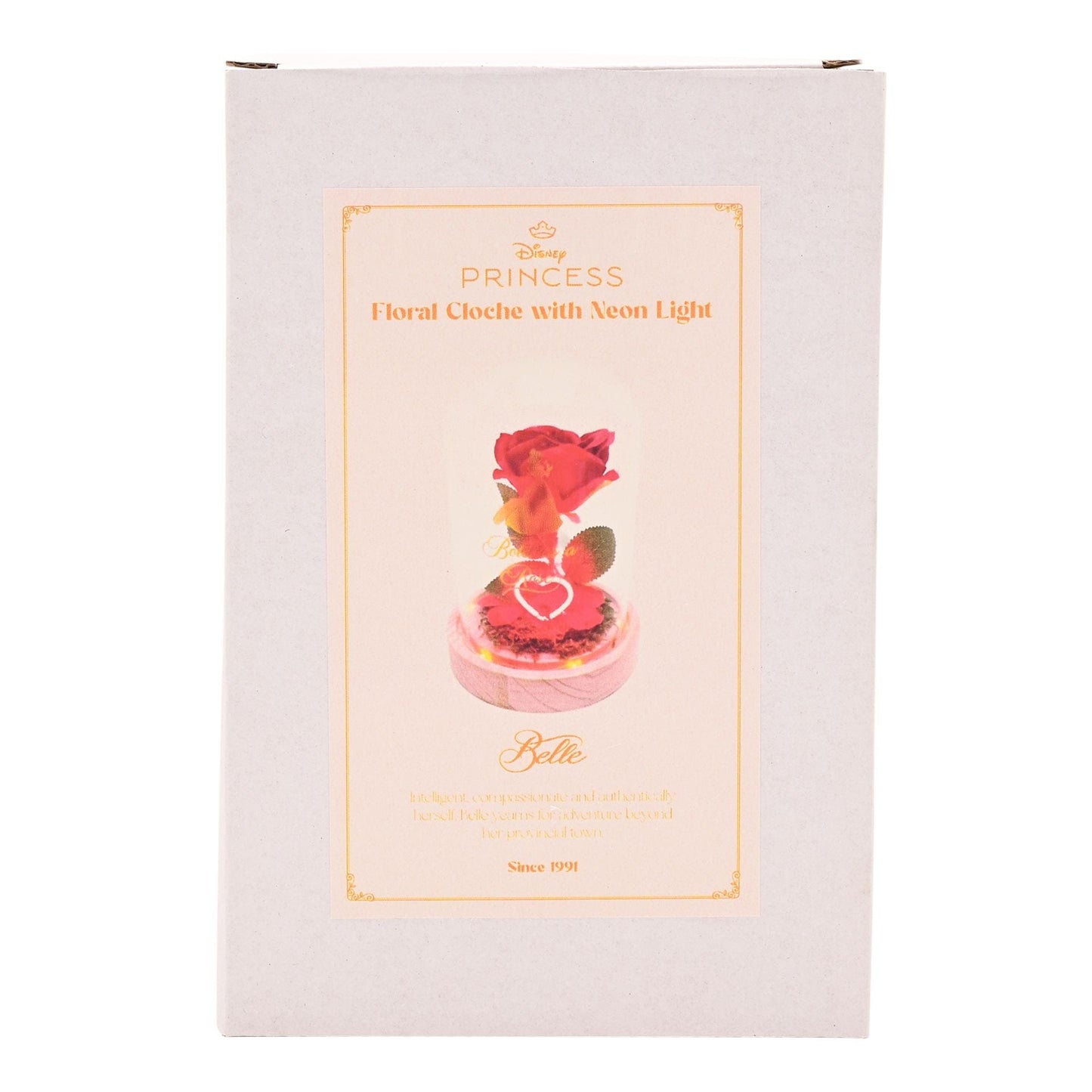 Disney Pastel Princess Florals In A Cloche With Neon Light - Belle Beauty And the Beast