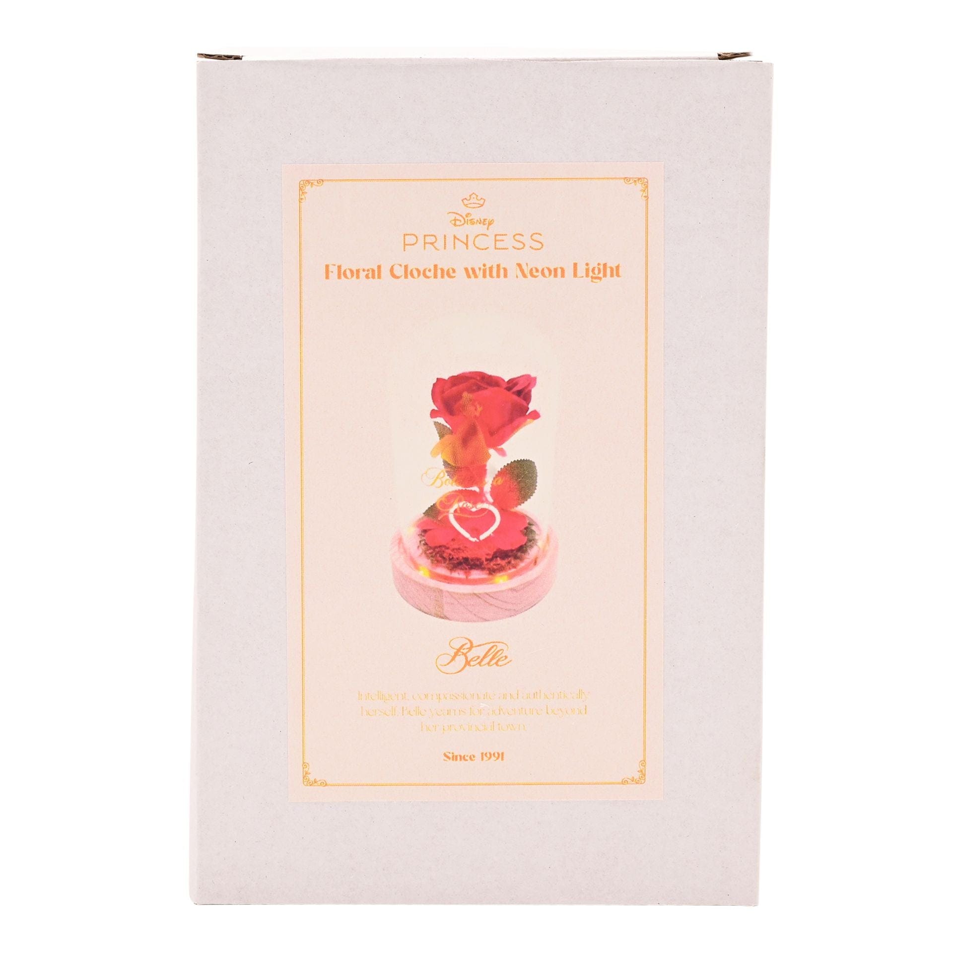 Disney Pastel Princess Florals In A Cloche With Neon Light - Belle Beauty And the Beast
