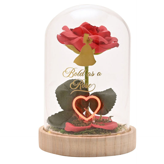 Disney Pastel Princess Florals In A Cloche With Neon Light - Belle Beauty And the Beast