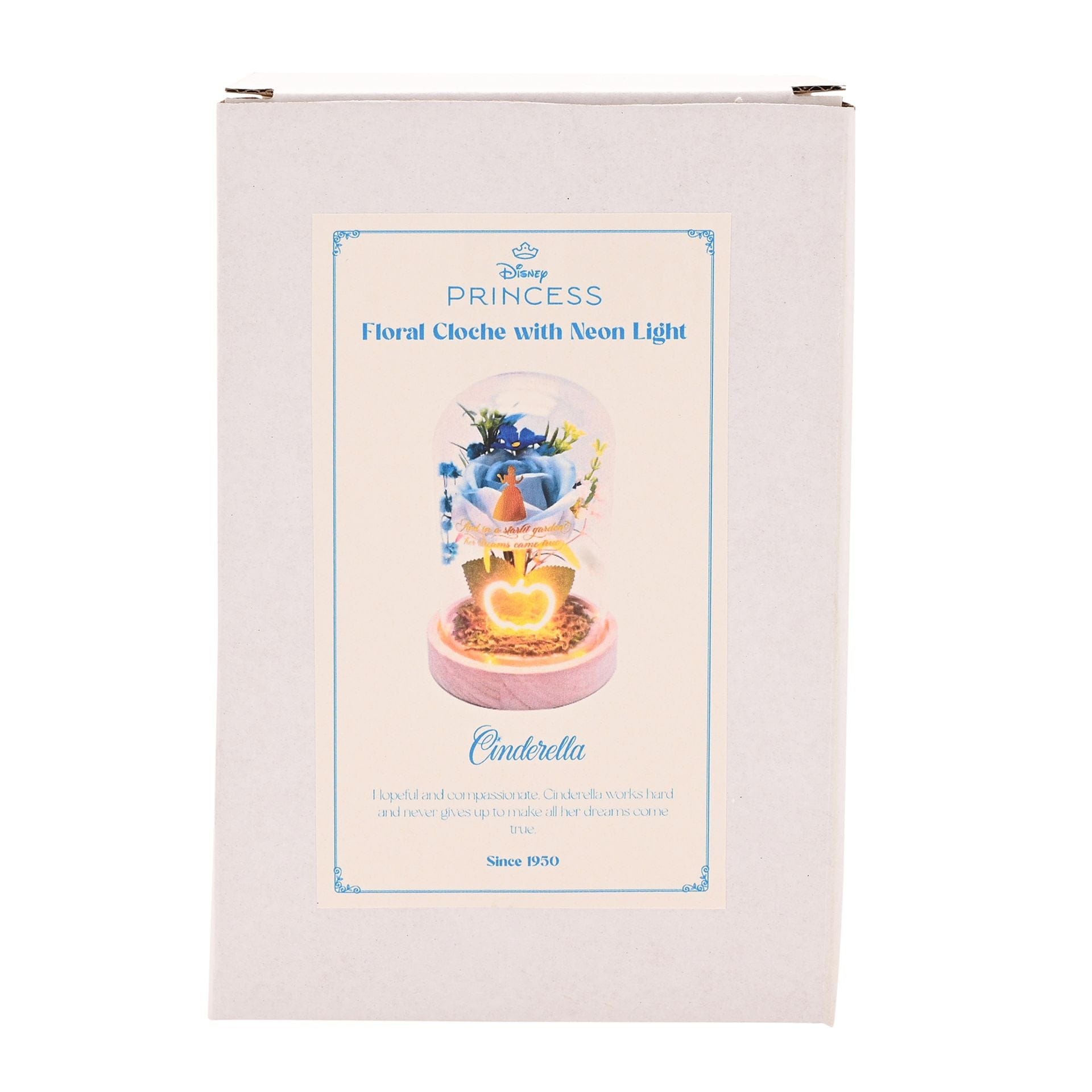 Disney Pastel Princess Florals In A Cloche With Neon Light - Cinderella