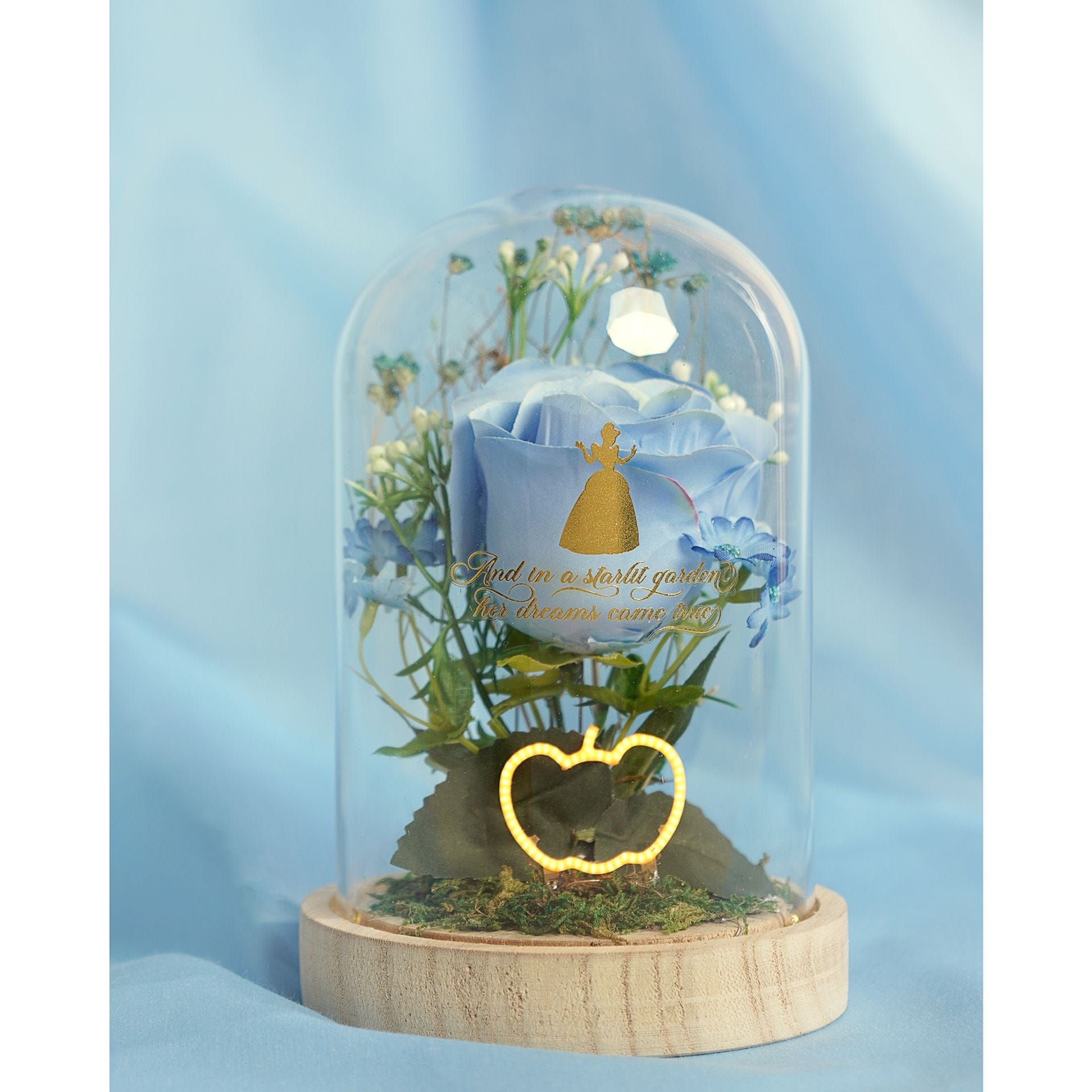 Disney Pastel Princess Florals In A Cloche With Neon Light - Cinderella