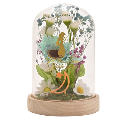 Disney Pastel Princess Florals In A Cloche With Neon Light - Jasmine Aladdin