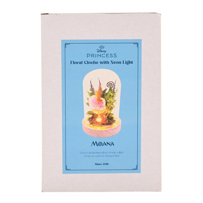 Disney Pastel Princess Florals In A Cloche With Neon Light - Moana
