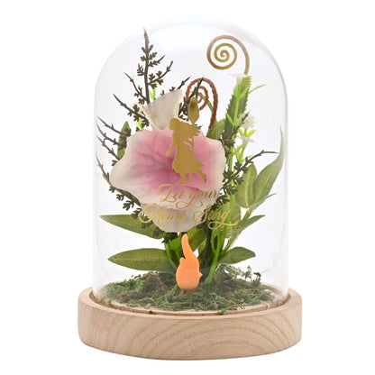 Disney Pastel Princess Florals In A Cloche With Neon Light - Moana