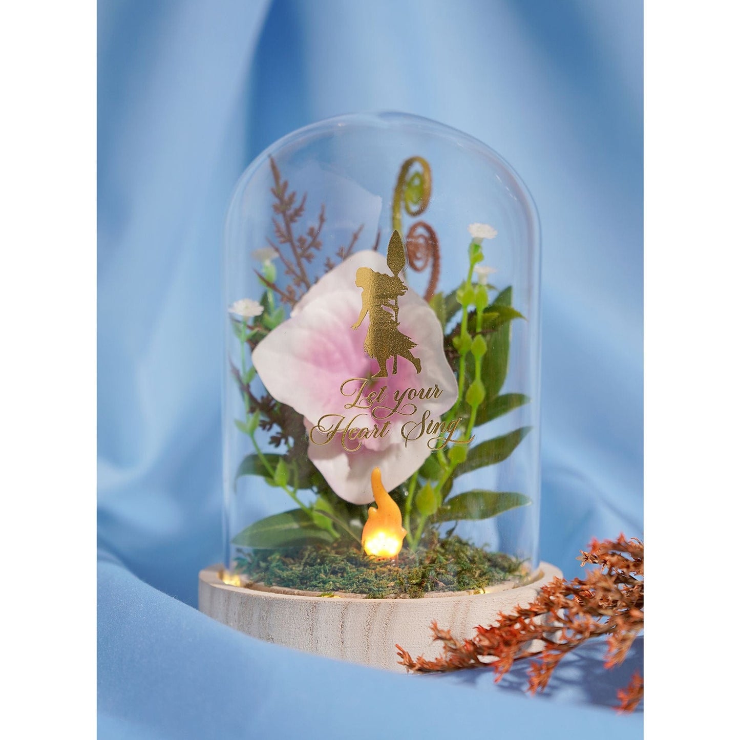 Disney Pastel Princess Florals In A Cloche With Neon Light - Moana