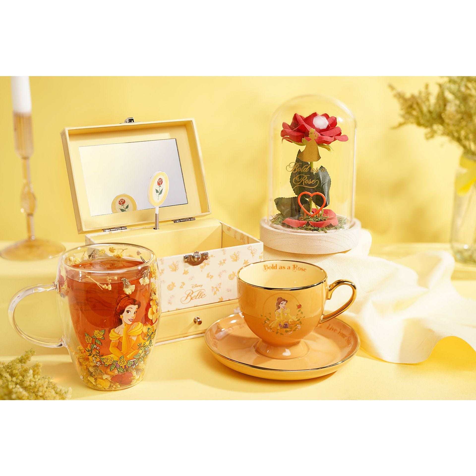 Disney Pastel Princess Musical Jewellery Box - Belle Beauty And The Beast