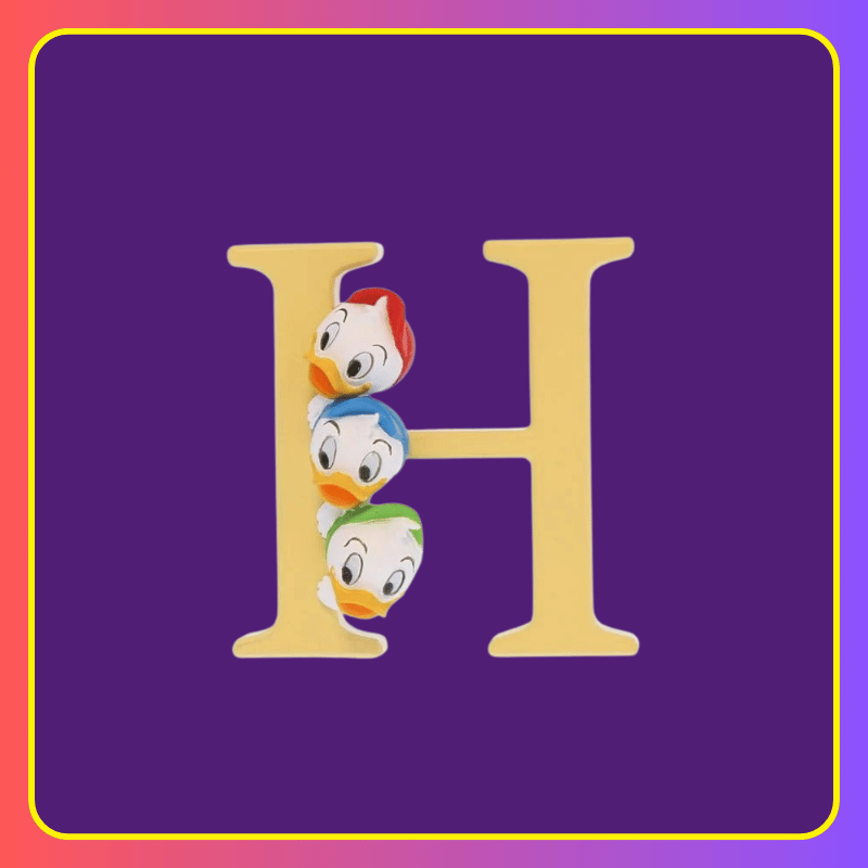 Disney Showcase Alphabet Letter H Huey Dewey Louie Figurine