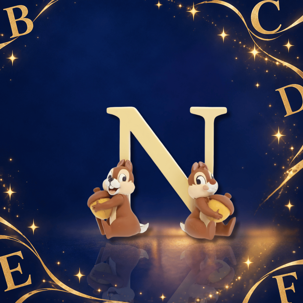 Disney Showcase Alphabet Letter N Chip 'n' Dale Figurine