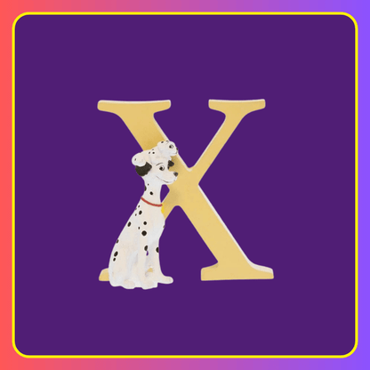 Disney Showcase Alphabet Letter X Pongo 101 Dalamatians Figurine