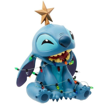 Disney Showcase Christmas Stitch Wrapped In Lights Figurine 6015328