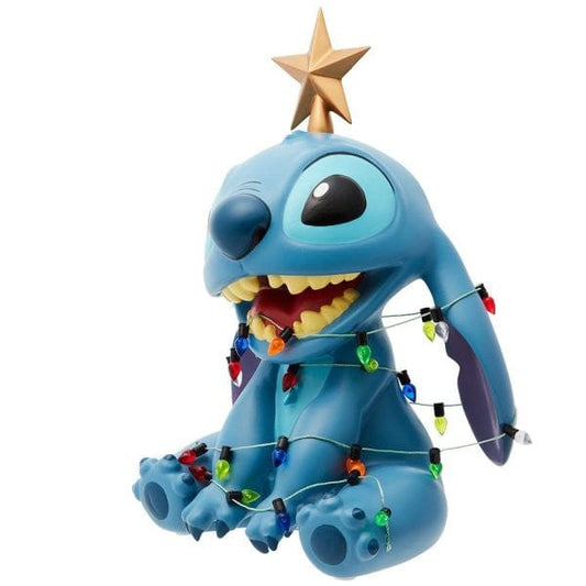 Disney Showcase Christmas Stitch Wrapped In Lights Figurine 6015328