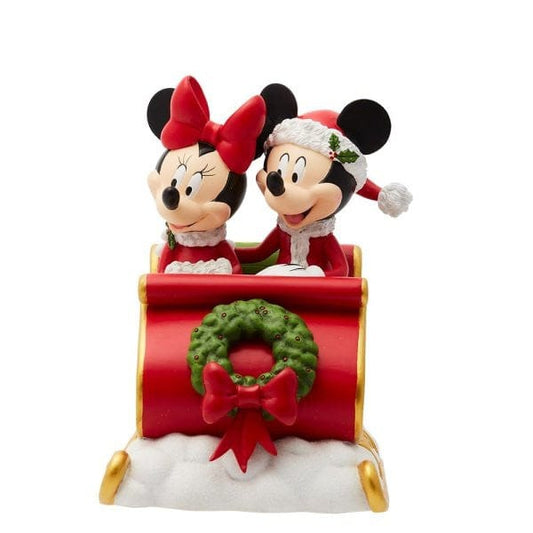 Disney Showcase Mickey & Minnie Holiday Sleigh Ride Figurine 6015327