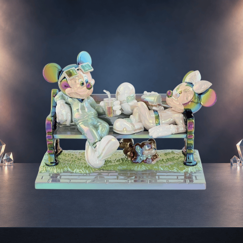 Disney Showcase Mickey & Minnie Mouse on a Bench Figurine