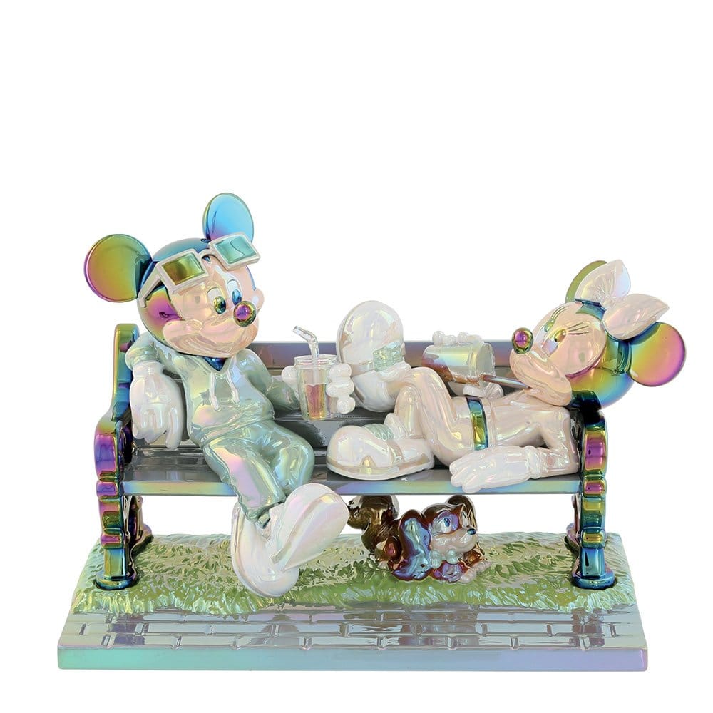 Disney Showcase Mickey & Minnie Mouse on Bench Figurine - Electroplating Finish