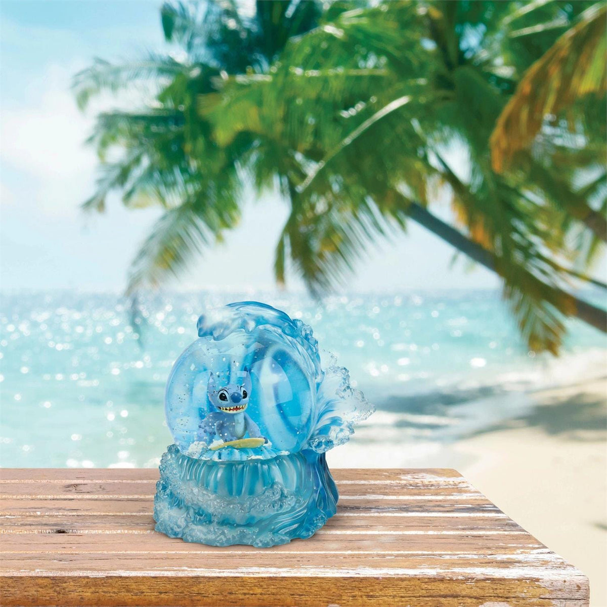 Disney Showcase Stitch Surfing Waterball Figurine 6016305