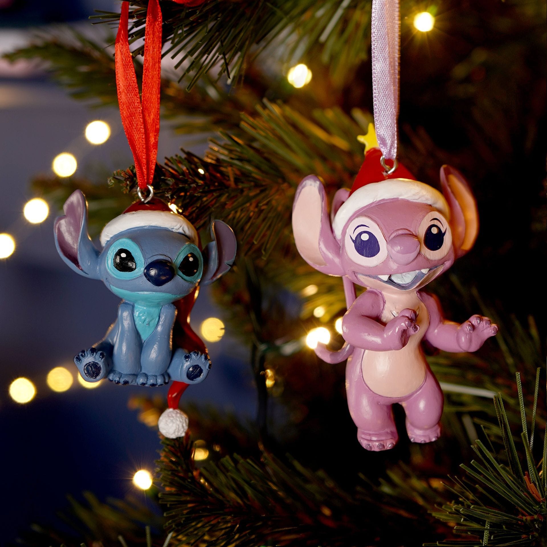 Disney Stitch And Angel Set of 2 Hanging Decorations