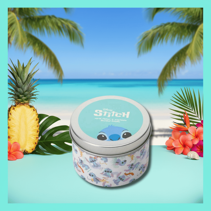 Disney Stitch Coral & Pineapple Tin Candle by Disney Home Fragrance