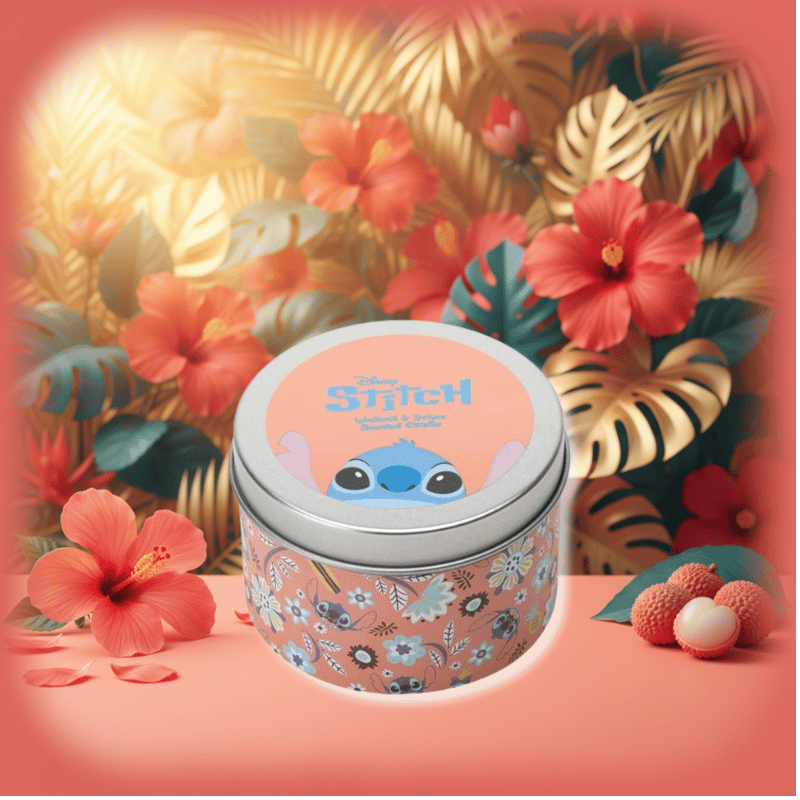 Disney Stitch Hibiscus & Lychee Tin Candle by Disney Home Fragrance