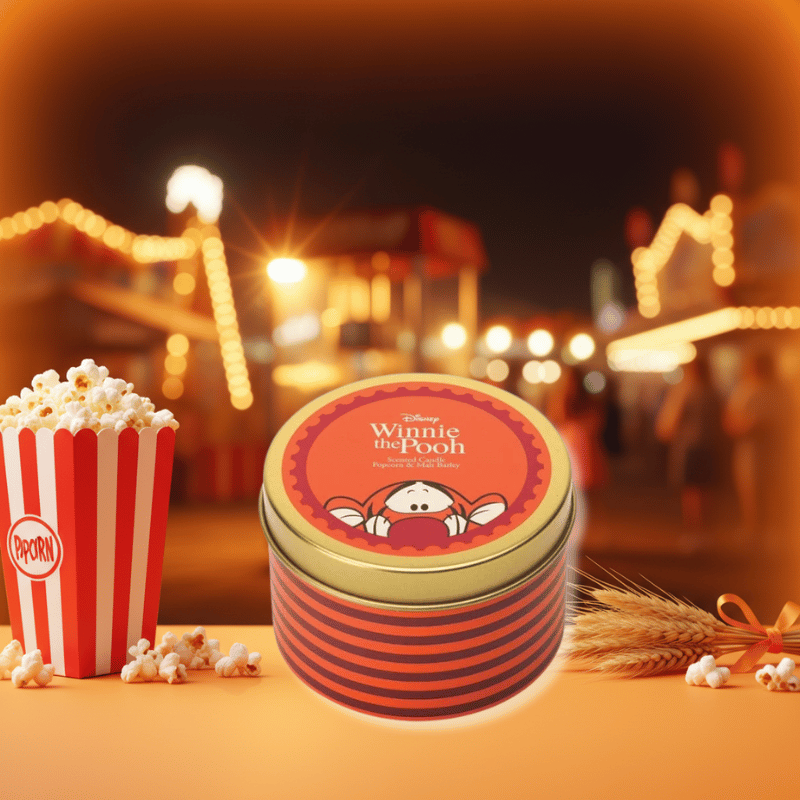 Disney Tigger Popcorn & Malt Barley Tin Candle by Disney Home Fragrance
