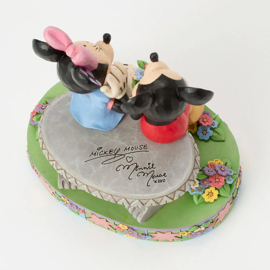 Disney Traditions A Blooming Romance Mickey & Minnie Spring Bench Figurine By Jim Shore
