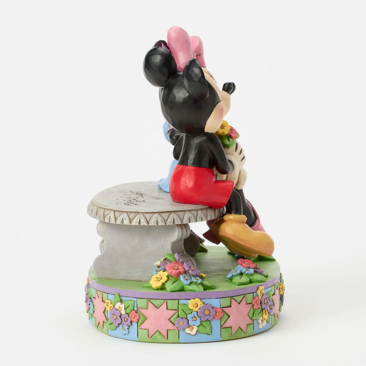 Disney Traditions A Blooming Romance Mickey & Minnie Spring Bench Figurine By Jim Shore