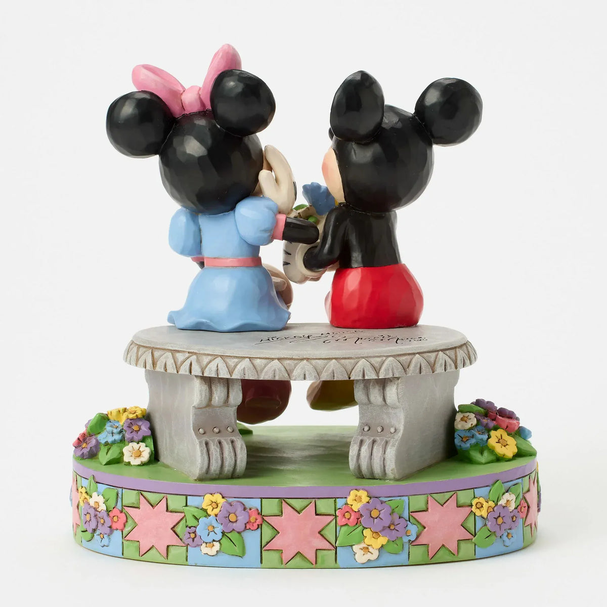 Disney Traditions A Blooming Romance Mickey & Minnie Spring Bench Figurine By Jim Shore