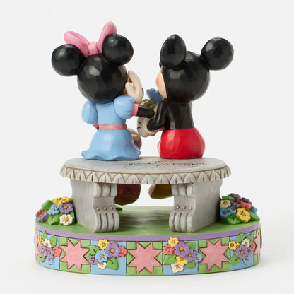 Disney Traditions A Blooming Romance Mickey & Minnie Spring Bench Figurine By Jim Shore
