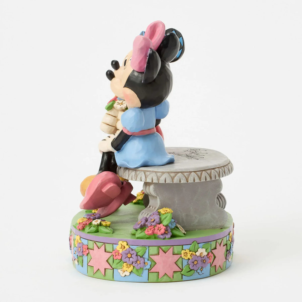 Disney Traditions A Blooming Romance Mickey & Minnie Spring Bench Figurine By Jim Shore