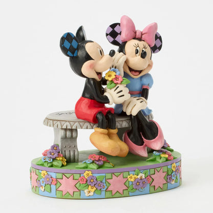 Disney Traditions A Blooming Romance Mickey & Minnie Spring Bench Figurine By Jim Shore