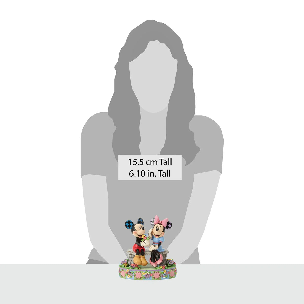Disney Traditions A Blooming Romance Mickey & Minnie Spring Bench Figurine By Jim Shore
