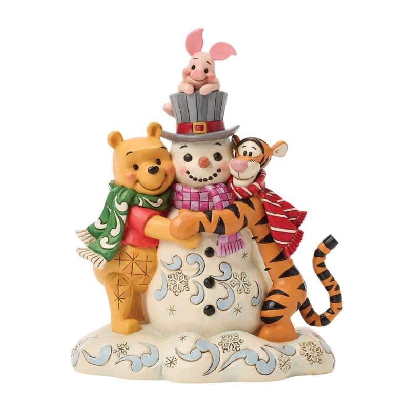 Disney Traditions A Chilly Creation (Pooh and Friends Hugging Snowman) Figurine by Jim Shore